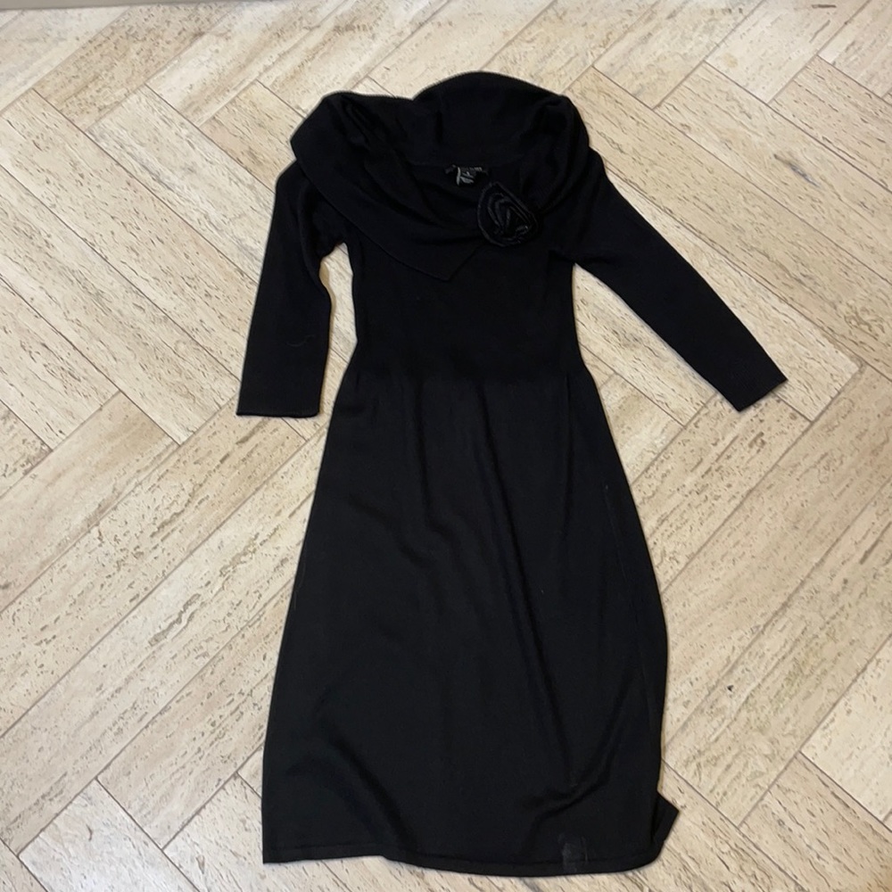 black sweater dress